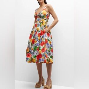 Cara Cara Laurel Floral Knotted Midi Dress Size 2